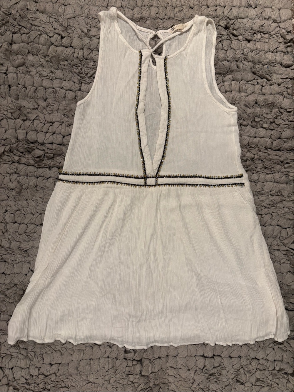Relished White Sleeveless Gauze Style Mini Dress / Swim Coverup